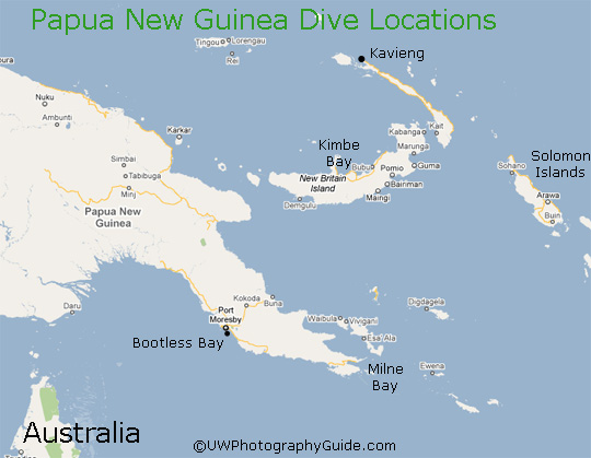 diving png papua new guinea map