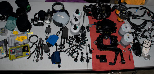 Diving and photography gear