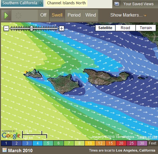gull island, santa cruz swell
