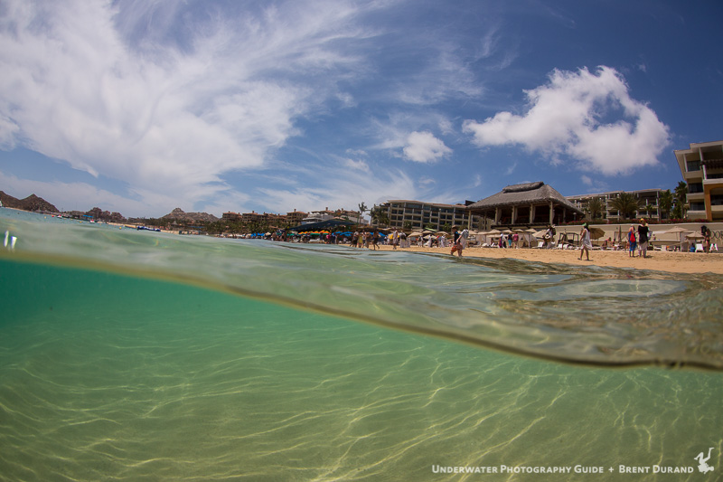 Medano Beach in Cabo San Lucas, Mexico. Shot with the Tokina 10-17 fisheye lens. I decided to leave the image as shot and not correct the lens distortion. Over-Under Split-Shot