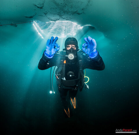 Everything is OK under the ice in Tignes, France. Photo: Andy Parant