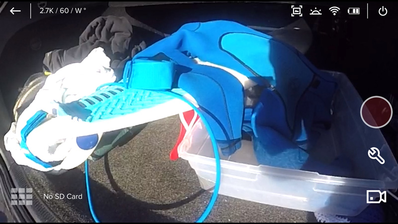 The GoPro Capture app allows you to compose (topside) shots on your mobile screen, plus change all camera settings. You can see the menus in the settings section of this review.