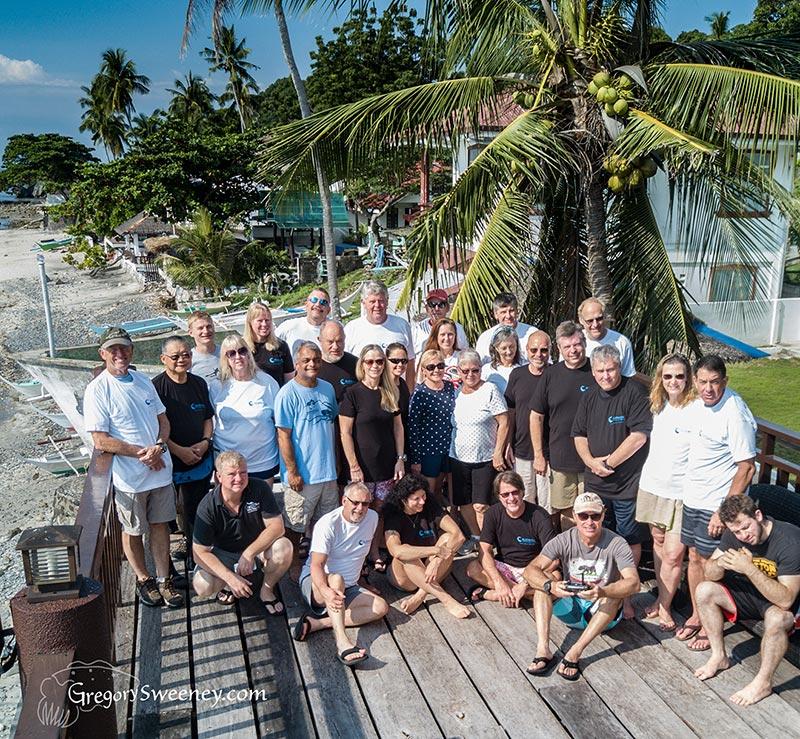 A fantastic group of underwater photographers at the December 2017 Bluewater Photo workshop at Crystal Blue Anilao