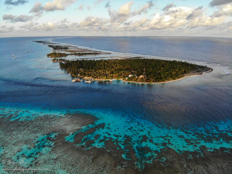 The extremely photogenic Tetamanu Village, right on the South Pass.