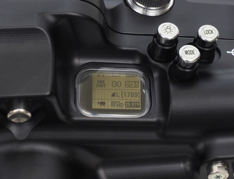 Sea & Sea EOS R underwater housing includes an additional window for upper control panel visibility