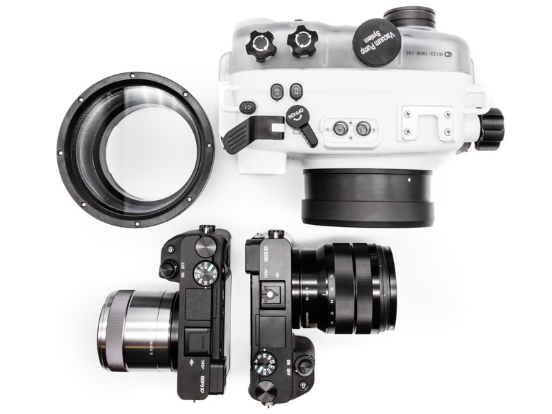 Salted Line Housing with standard port, macro port and Sony’s a6100 and a6400 Salted Line Housing with standard port, macro port and Sony’s a6100 and a6400