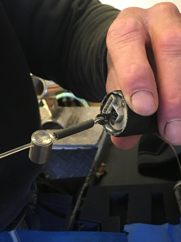 ESA Satellite tag - Glass Cannister / Guillotine - photo Peter de Maagt ESA Satellite tag - Glass Cannister