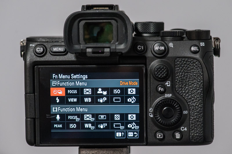 Sony A7S III function menu